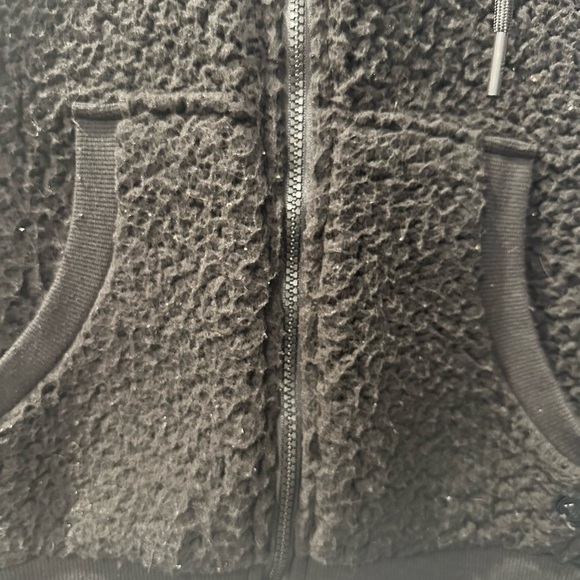 Andrew Marc Black Full Zip Sherpa Jacket W/Hood - Picture 3 of 5